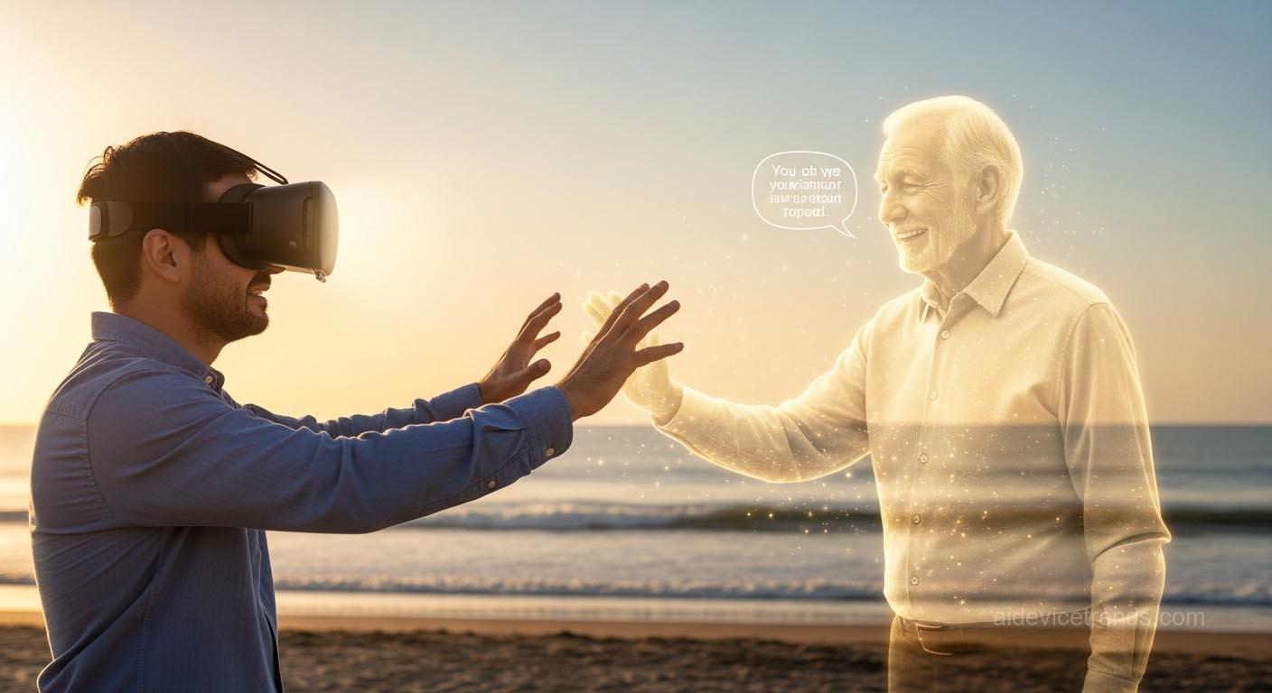 A father and son in virtual reality