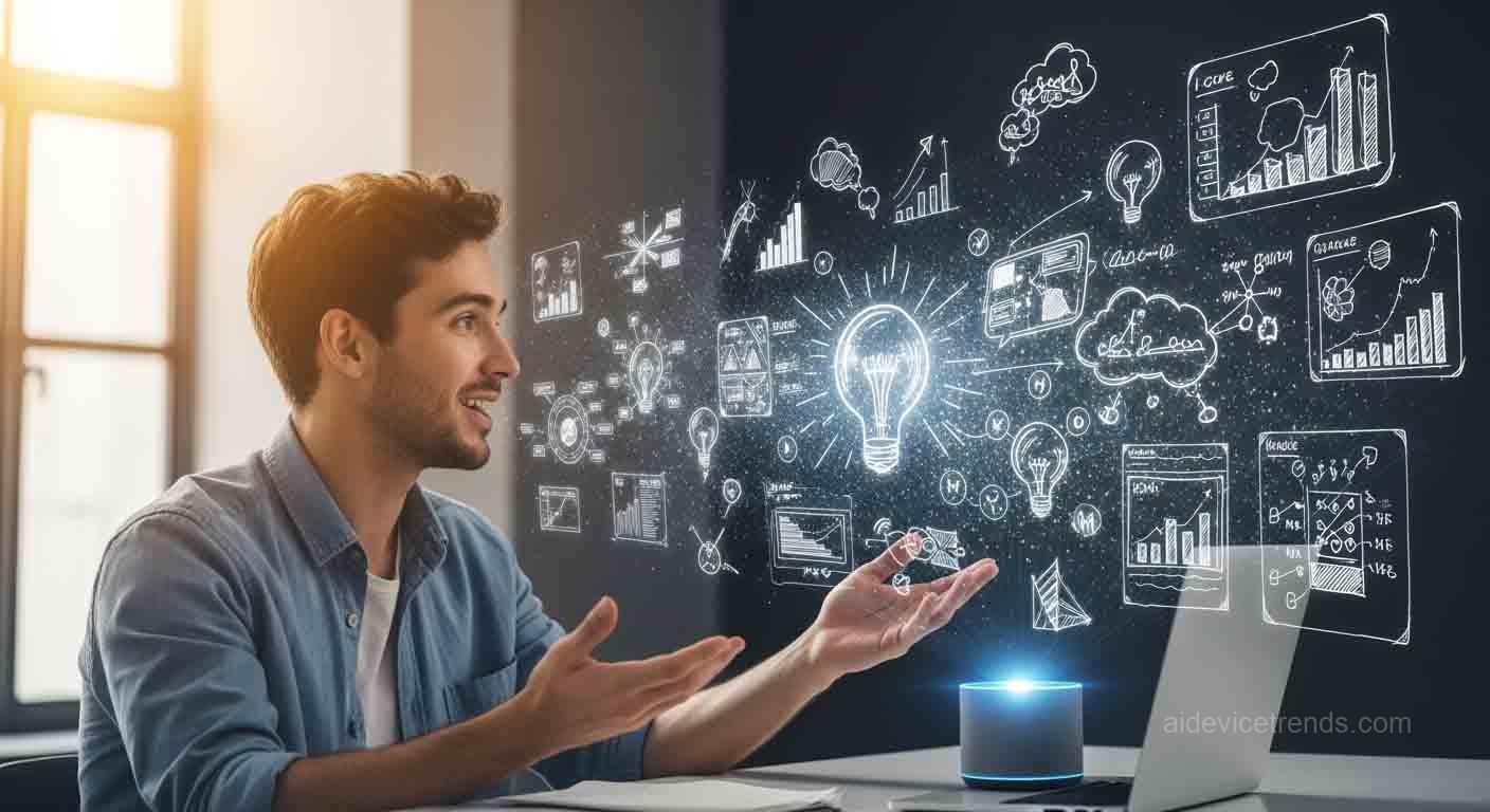A man imagining plans and projects
