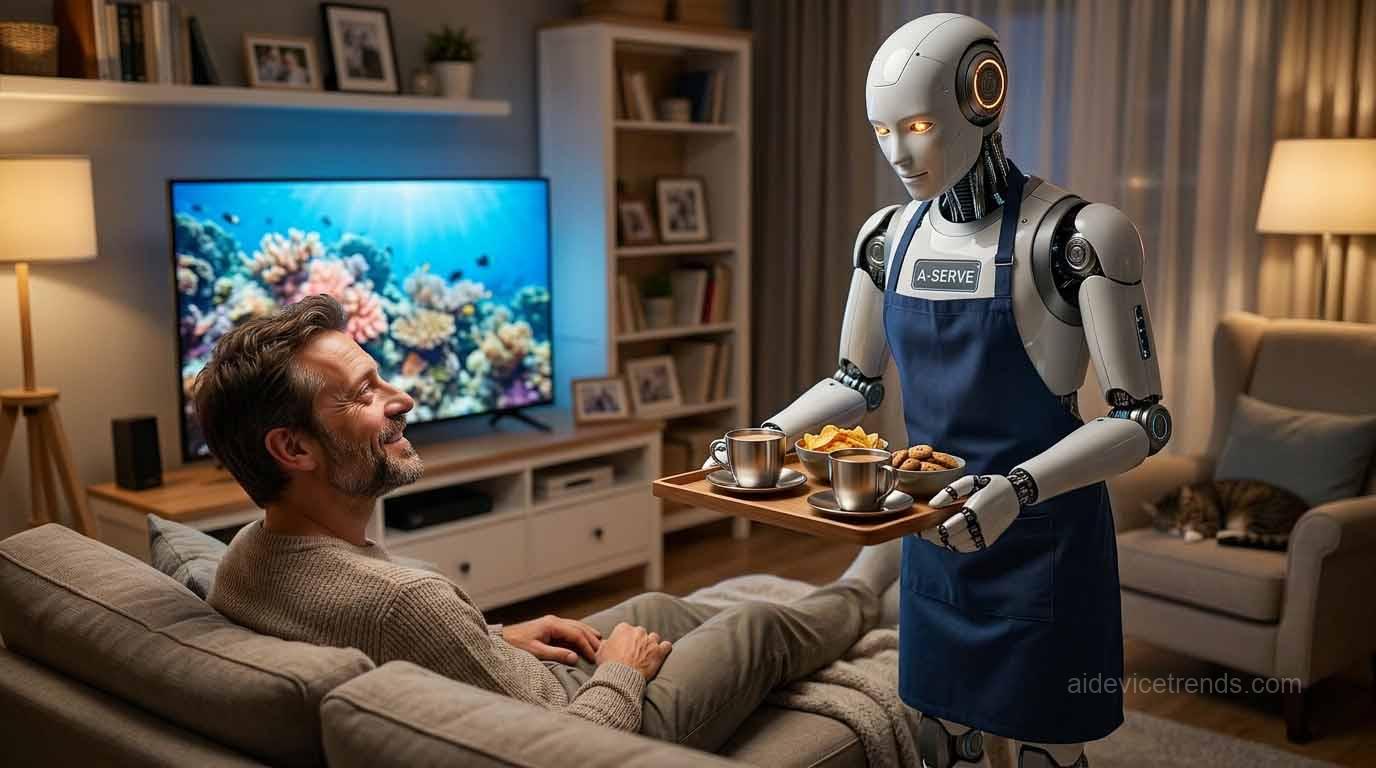 A man is attended to by an AI robot